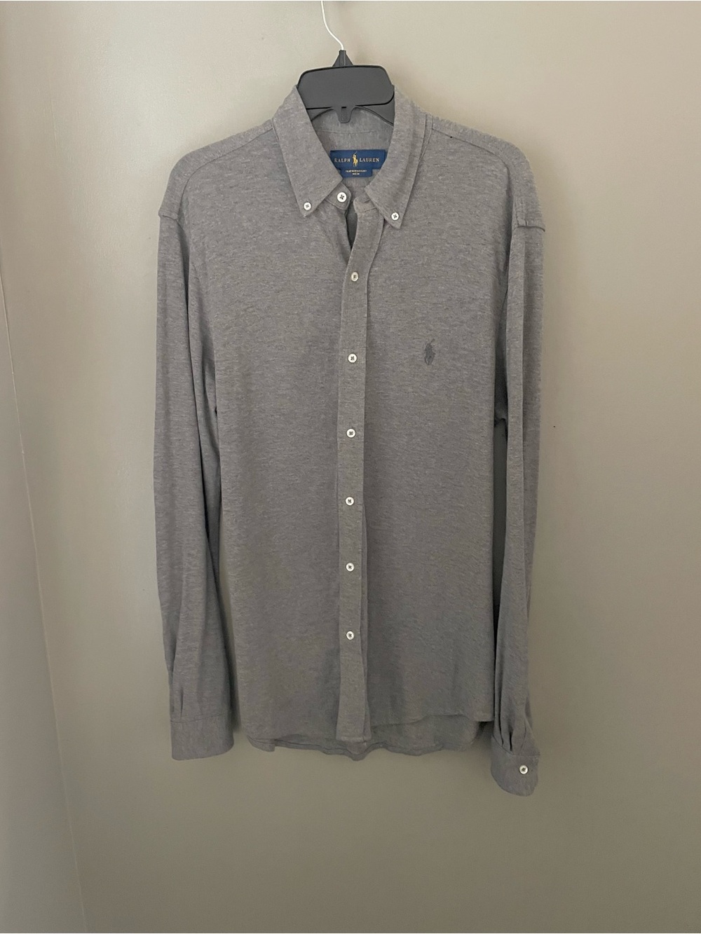 Polo by Ralph Lauren Gray Feather Weight Mesh Button Down Shirt